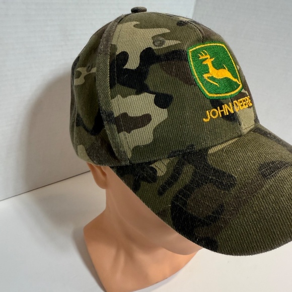 John Deere Camo - Tan Mesh Trucker Hat Cap Snapback - One Size Fits All - Picture 11 of 11